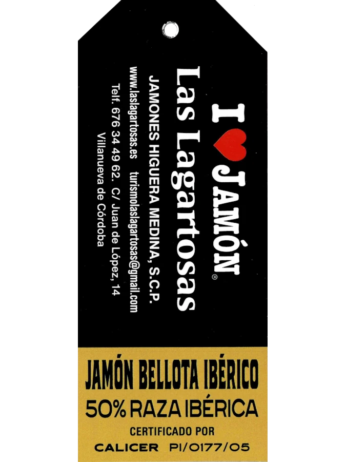 Etiqueta Jamón Bellota Ibérico